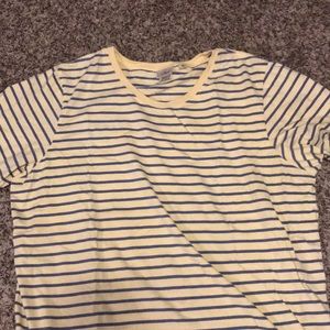 Blue and yellow striped LLBean tee Size M